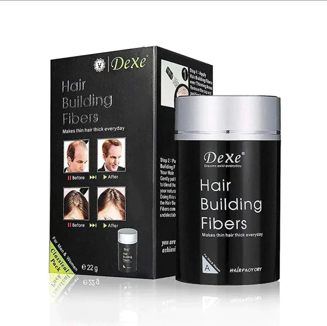 Dexe Hair Building Fibers: Instantly Thicker Hair in Seconds! (22gm)