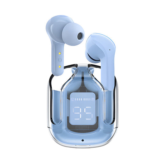 Crystal Clear Sound & Style: Air 31 Wireless Earbuds (Transparent, Bluetooth 5.3)
