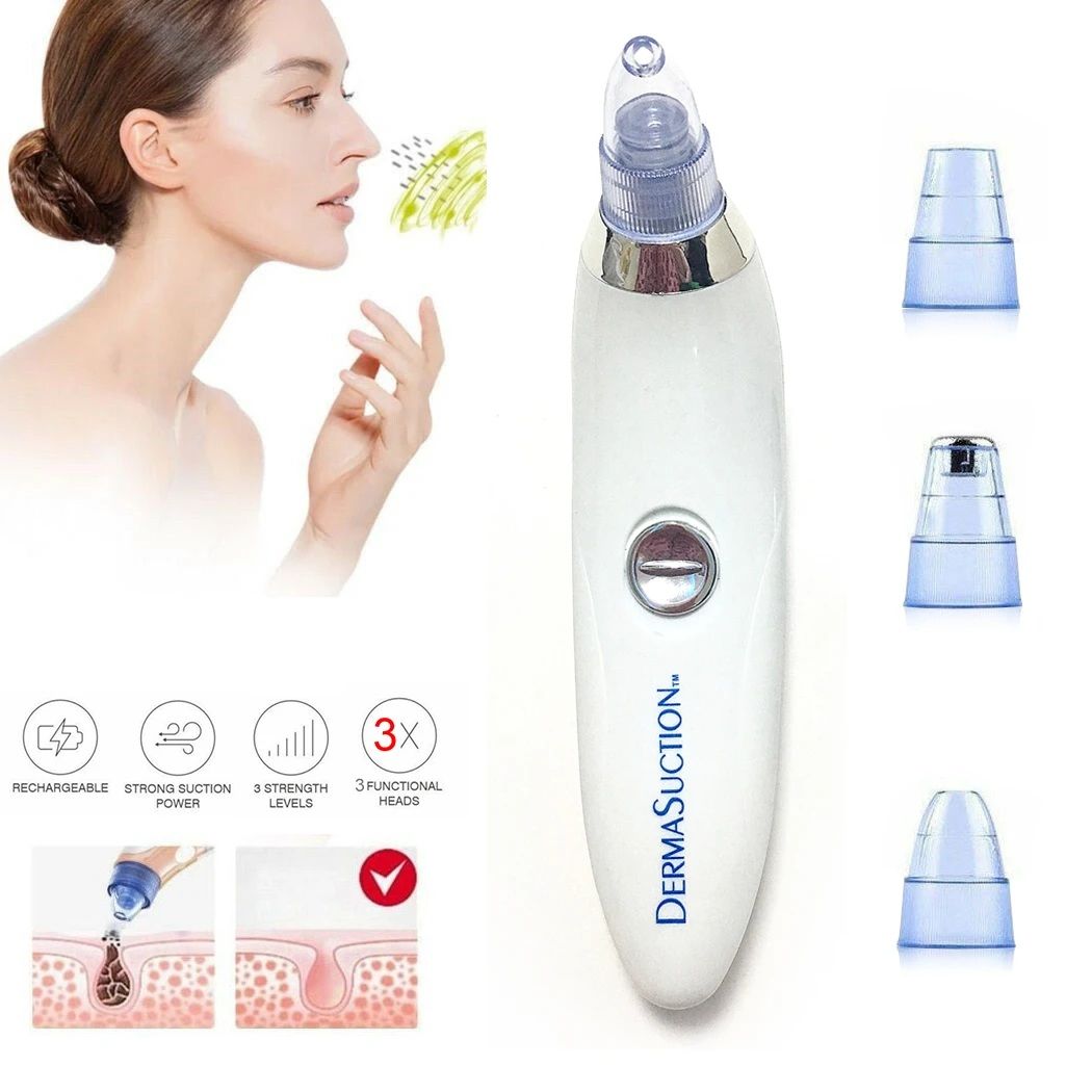 Bye Bye Blackheads! Cell-Powered Derma Suction Blackhead Remover (4-in-1)